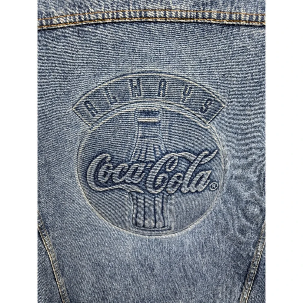 Vintage Always Coca-Cola Coke TYCA Denim Jean Jacket Men's Size XL MADE IN USA!